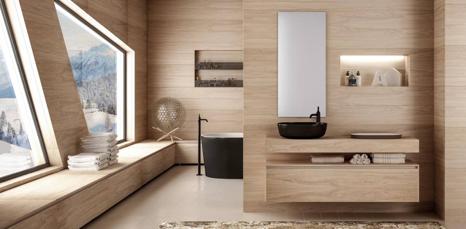 Rénovation de votre salle de bain bois avec pose de carrelage sur le Bassin d'arcachon