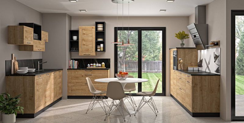 chêne massif et laque satinée 